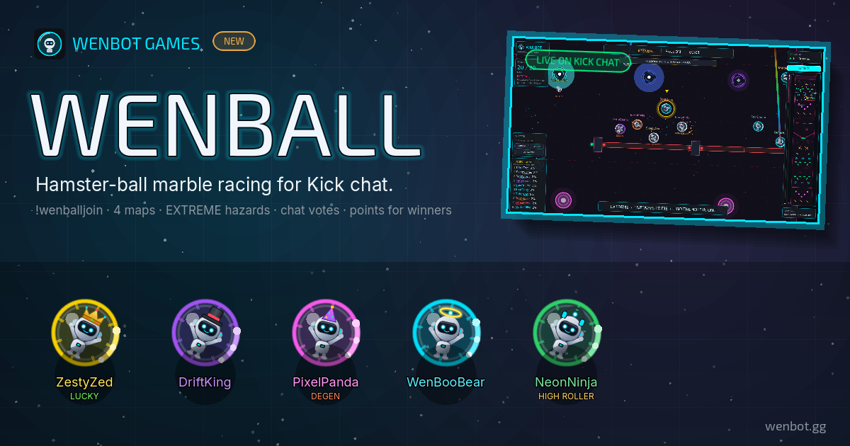 WenBall — a live marble race for your Kick chat